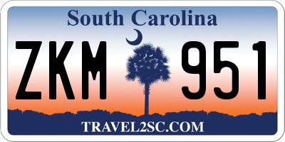 SC license plate ZKM951
