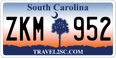 SC license plate ZKM952
