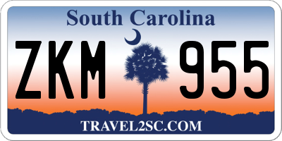 SC license plate ZKM955