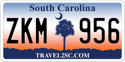 SC license plate ZKM956
