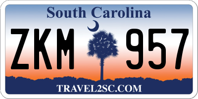 SC license plate ZKM957
