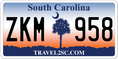 SC license plate ZKM958