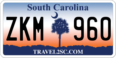 SC license plate ZKM960