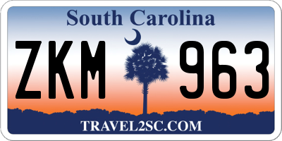 SC license plate ZKM963