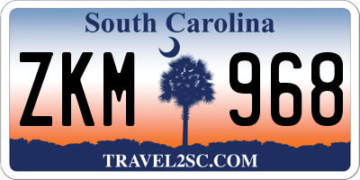SC license plate ZKM968