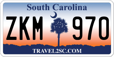 SC license plate ZKM970