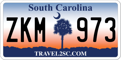 SC license plate ZKM973