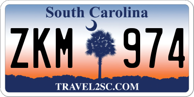 SC license plate ZKM974