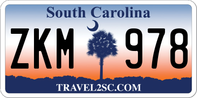 SC license plate ZKM978