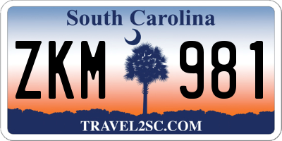SC license plate ZKM981