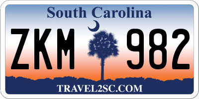 SC license plate ZKM982