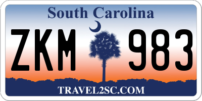 SC license plate ZKM983