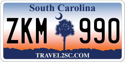 SC license plate ZKM990