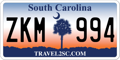 SC license plate ZKM994
