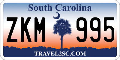 SC license plate ZKM995
