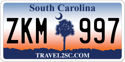 SC license plate ZKM997