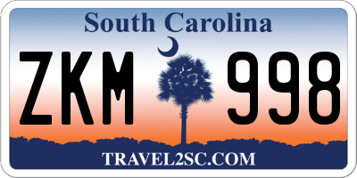 SC license plate ZKM998