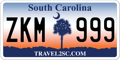 SC license plate ZKM999