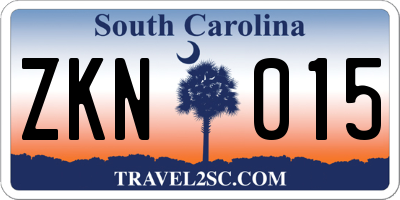 SC license plate ZKN015