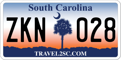 SC license plate ZKN028