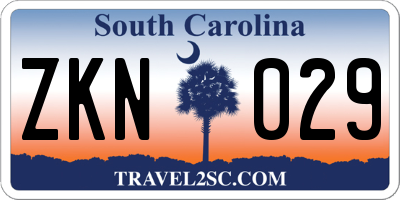 SC license plate ZKN029