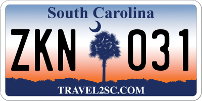 SC license plate ZKN031