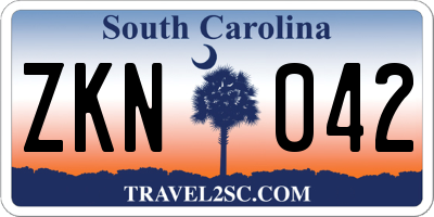 SC license plate ZKN042