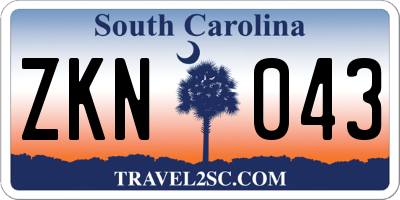 SC license plate ZKN043