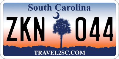 SC license plate ZKN044