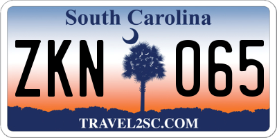 SC license plate ZKN065