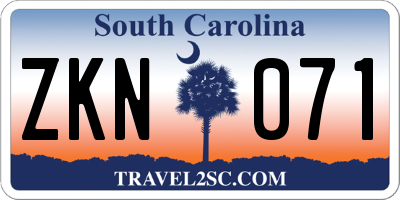 SC license plate ZKN071