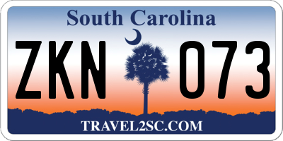 SC license plate ZKN073