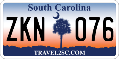 SC license plate ZKN076