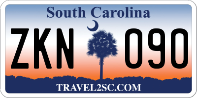 SC license plate ZKN090