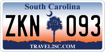 SC license plate ZKN093