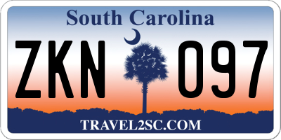 SC license plate ZKN097