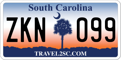 SC license plate ZKN099