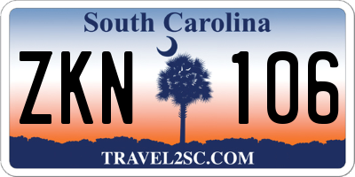SC license plate ZKN106