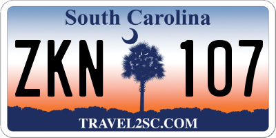 SC license plate ZKN107