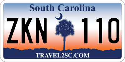 SC license plate ZKN110