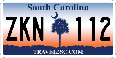 SC license plate ZKN112