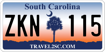 SC license plate ZKN115