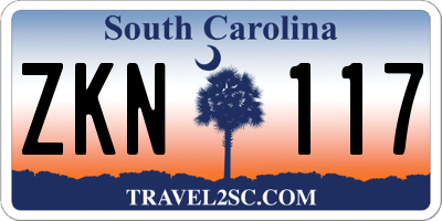 SC license plate ZKN117