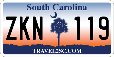 SC license plate ZKN119
