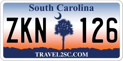 SC license plate ZKN126