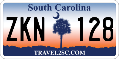 SC license plate ZKN128