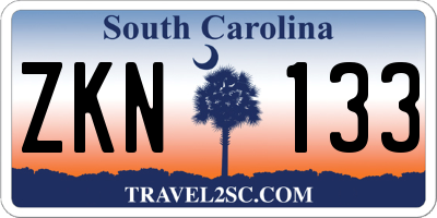 SC license plate ZKN133