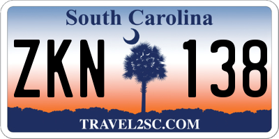 SC license plate ZKN138