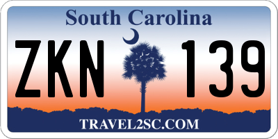 SC license plate ZKN139