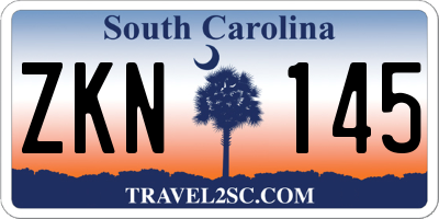 SC license plate ZKN145